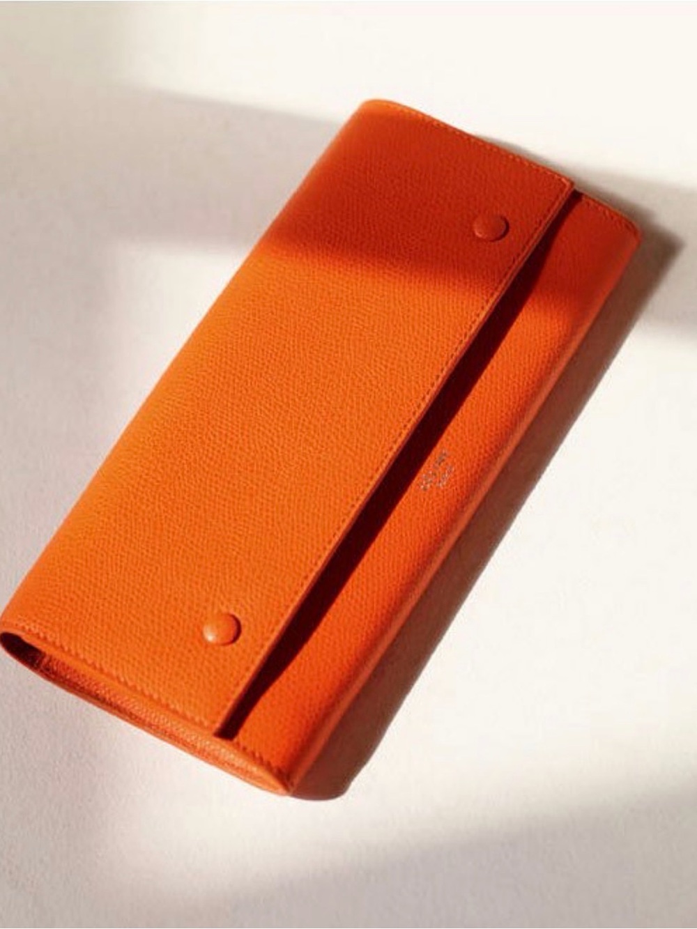 Celine Phoebe Philo Orange Leather Long Wallet
